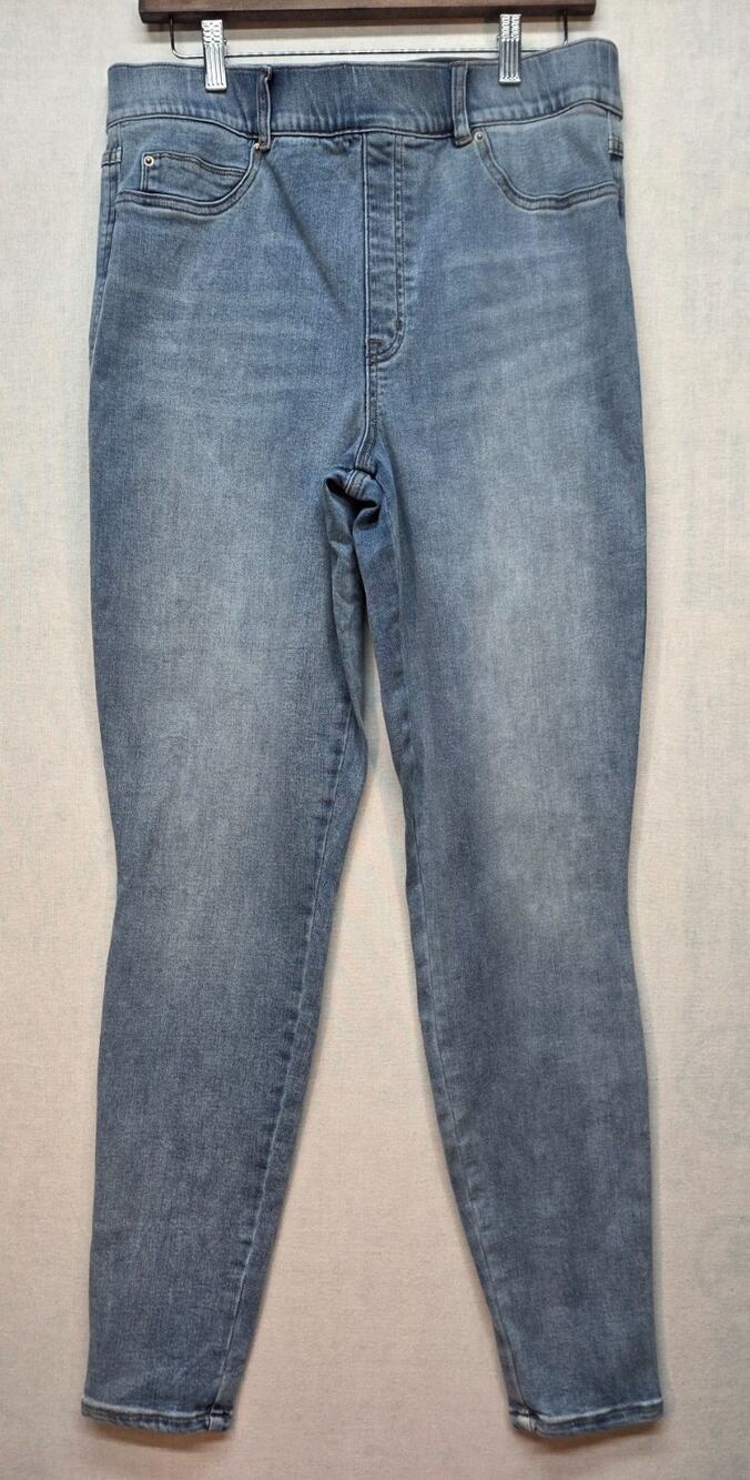 SPANX Ankle Skinny‎ Jeans Pull On Tummy Control Denim Vintage Wash Size XL